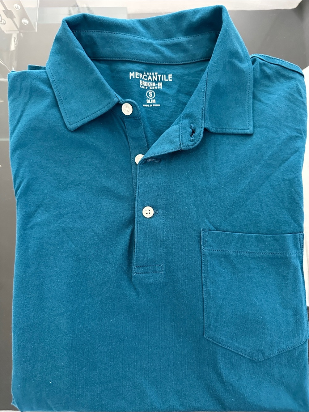 J. Crew Teal Polo Shirt with Chest Pocket